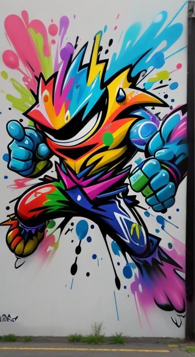 Colorful Graffiti Art with Street Art Elements