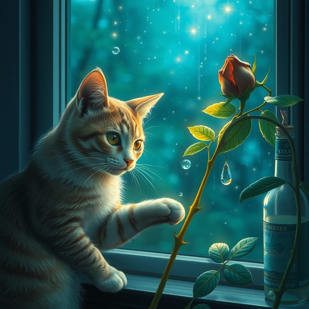 One-Eared Cat by Coal Fire, Cosmic Illustration