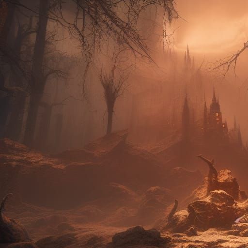 Horror Movie Scene in Detailed Matte Painting