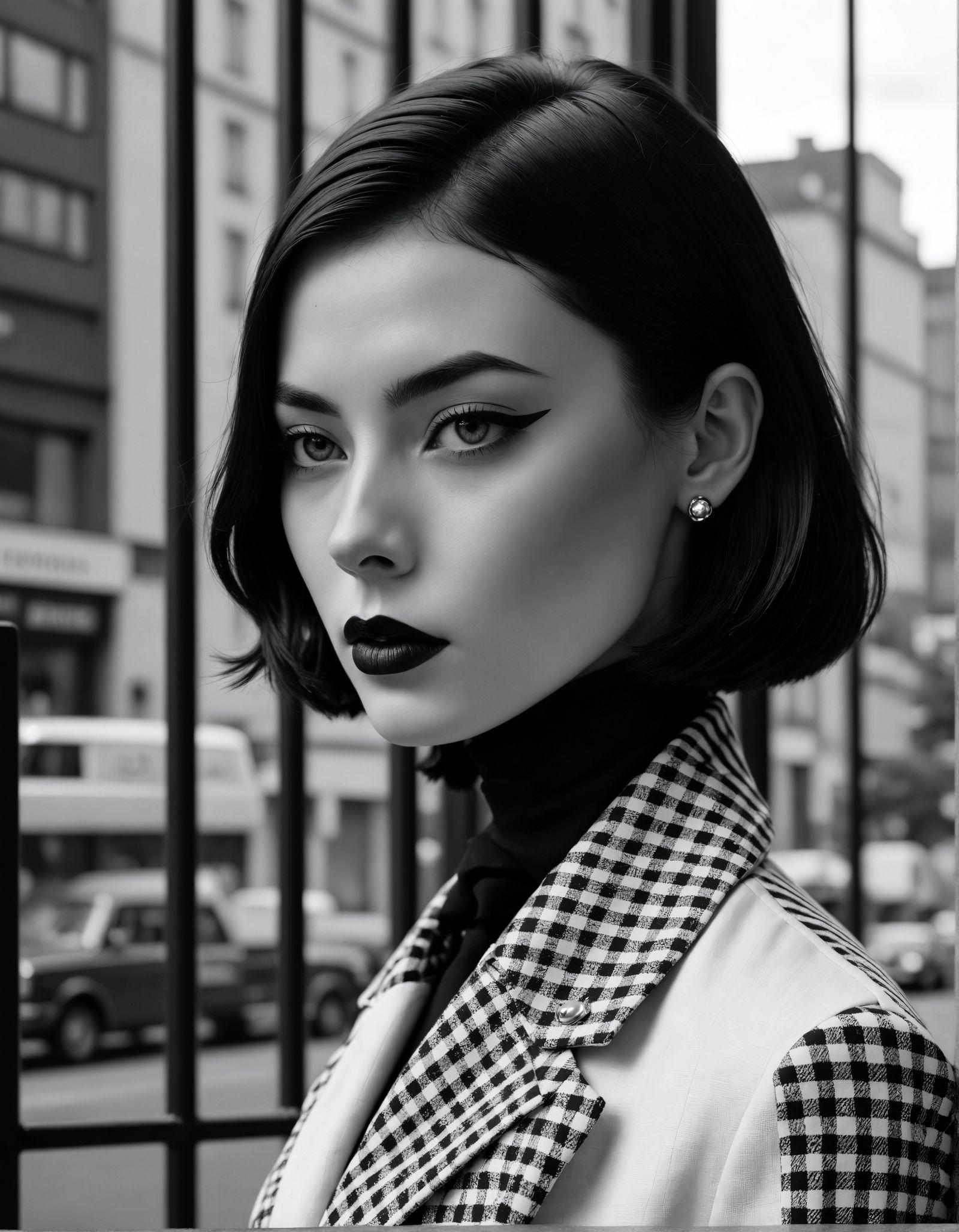 Elegant Woman in Vintage 1960s Fashion Style