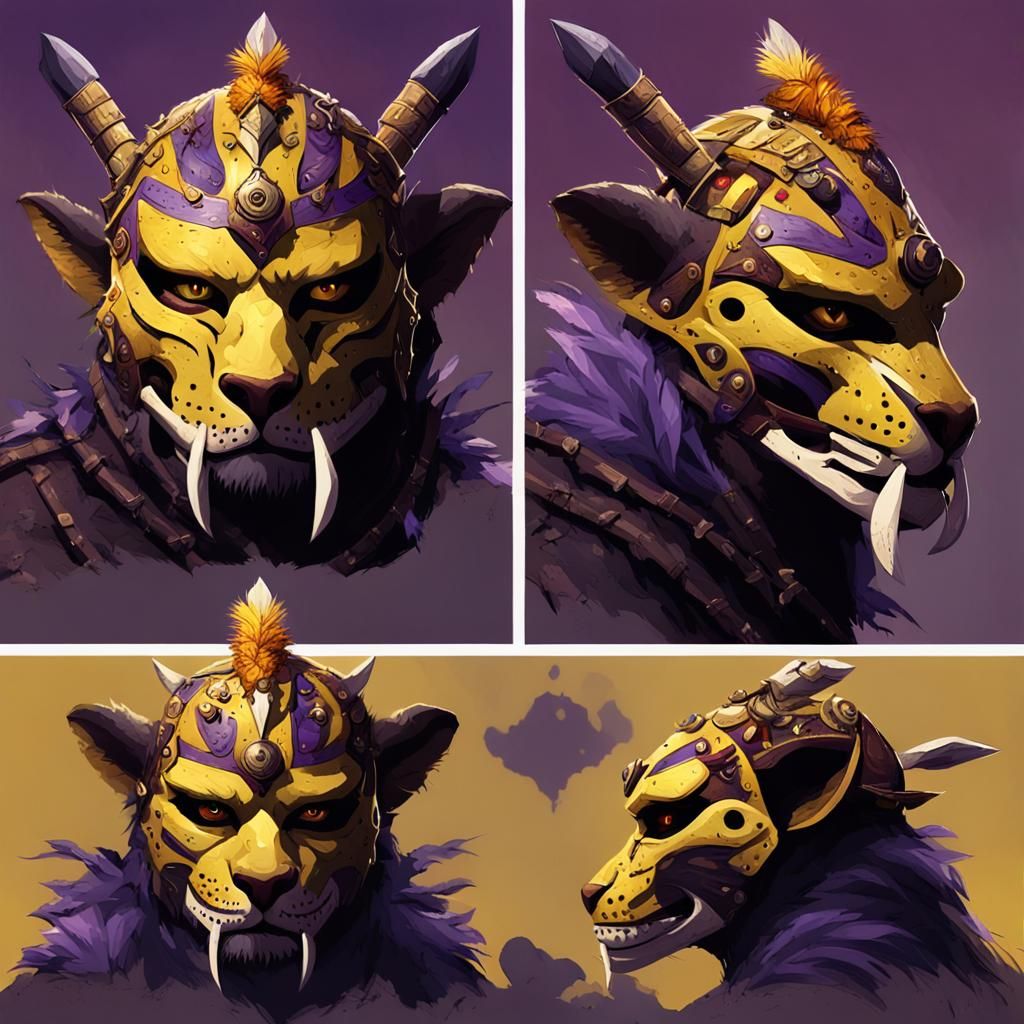 Goblin Warrior in Jungle Mask, Dark Fantasy Art