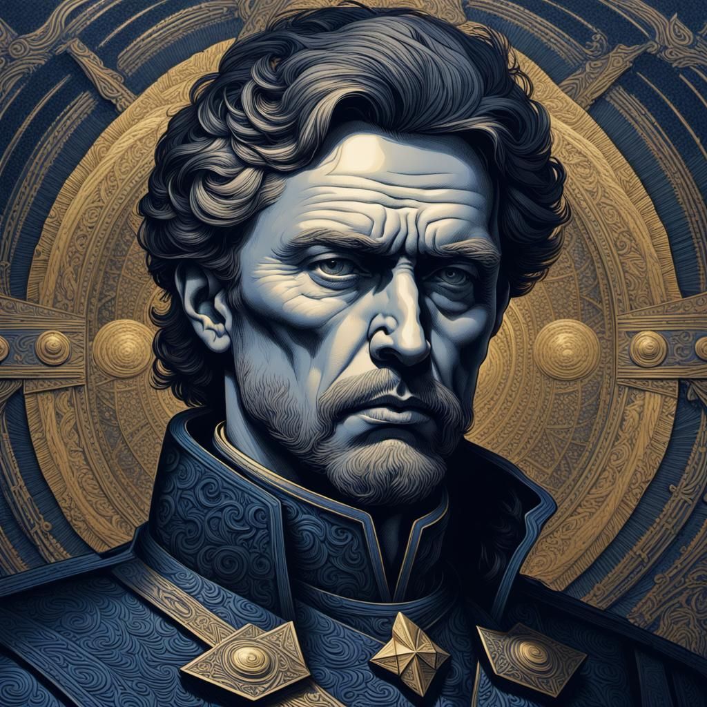 Oleksandr Syrskyi Portrait in Etching Style