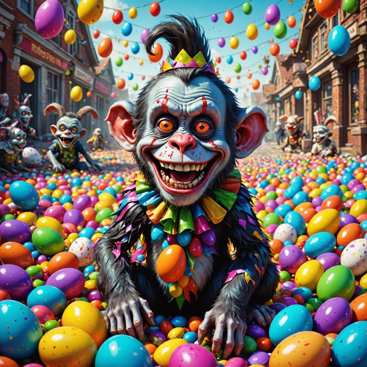 Whimsical Candyland Apocalypse in Hyperrealistic Style