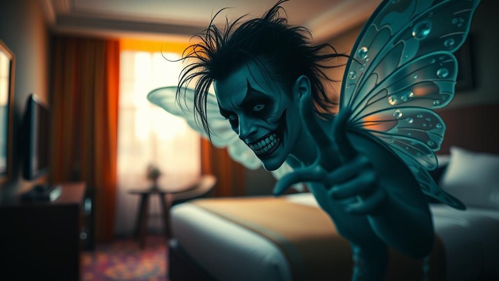 Fairy Ghost in Hotel Room: Hyperrealistic Photography