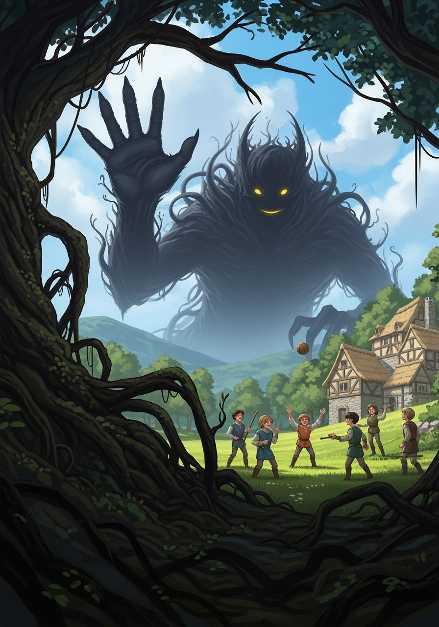 Friendly Shadow Creature in Dark Forest