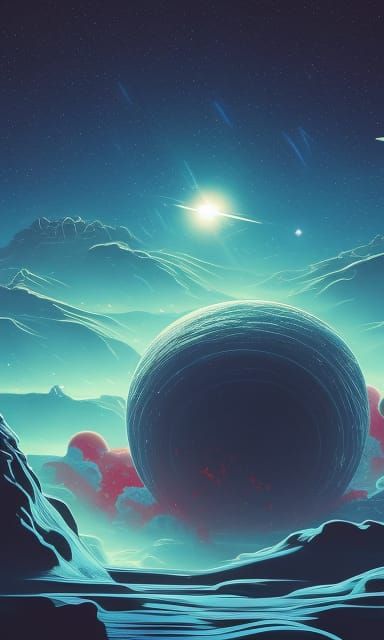 Alien Planet Galaxy in Japanese Art Style