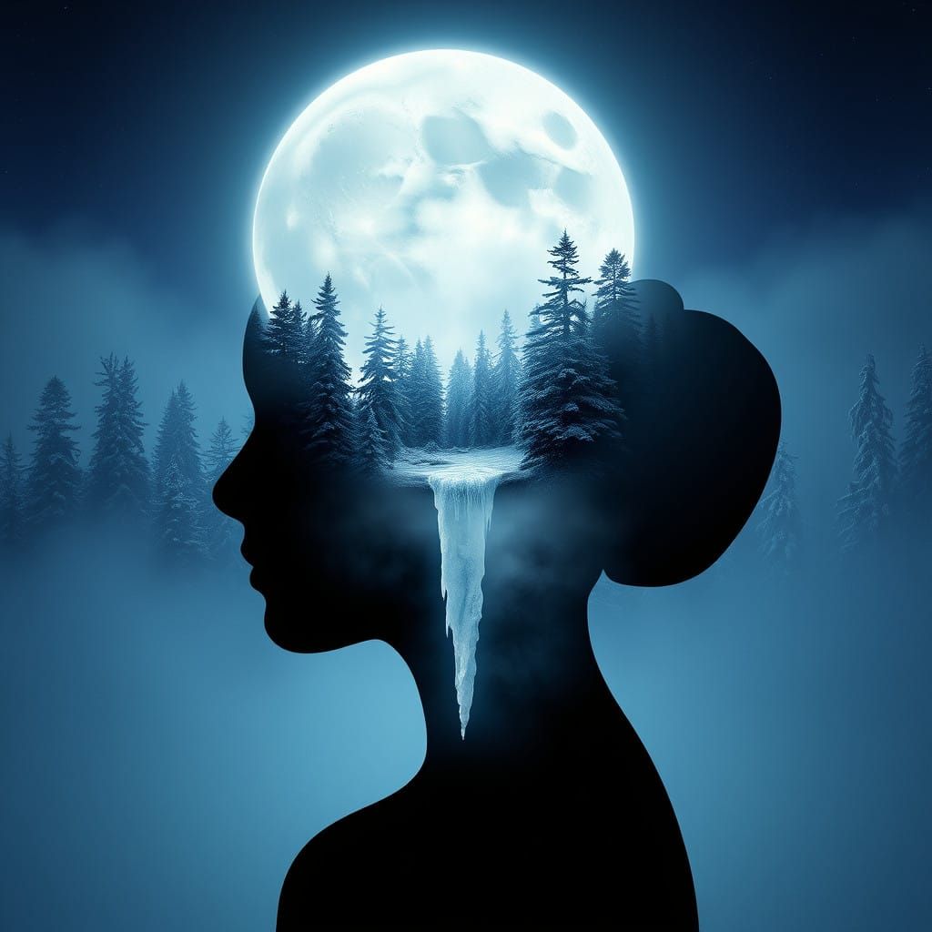 Surreal Winter Wonderland Scene in Dreamlike Digital Art