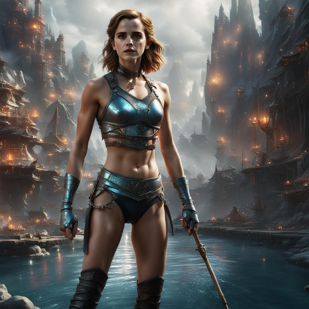 Emma Watson in Metal Bikini: Detailed Digital Painting