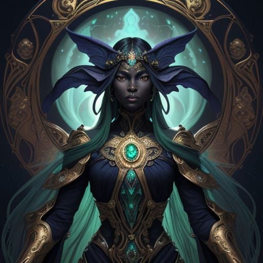 Regal Alien Goddess with Iridescent Undertones