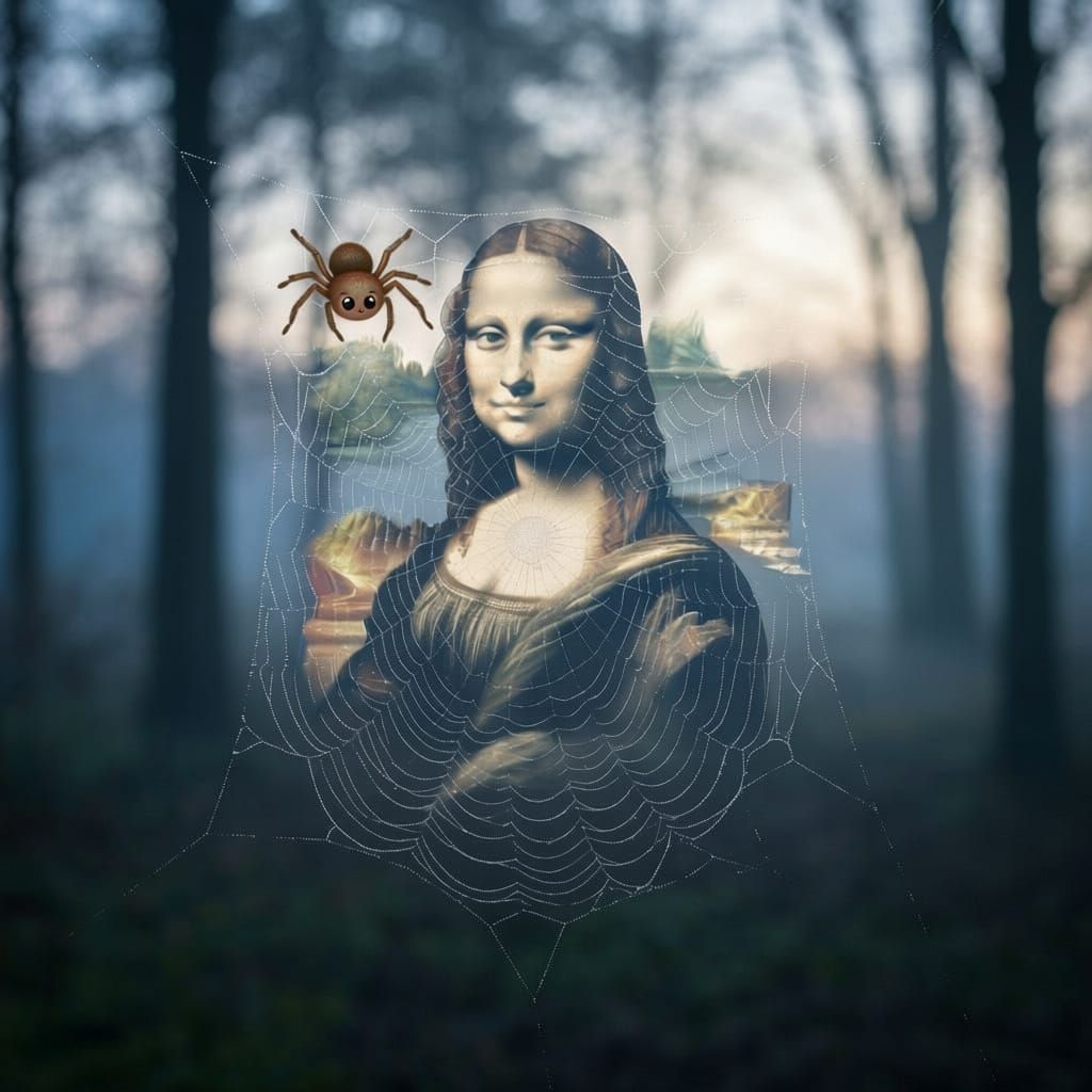 Mona Lisa Web Art: A Spiderweb Masterpiece