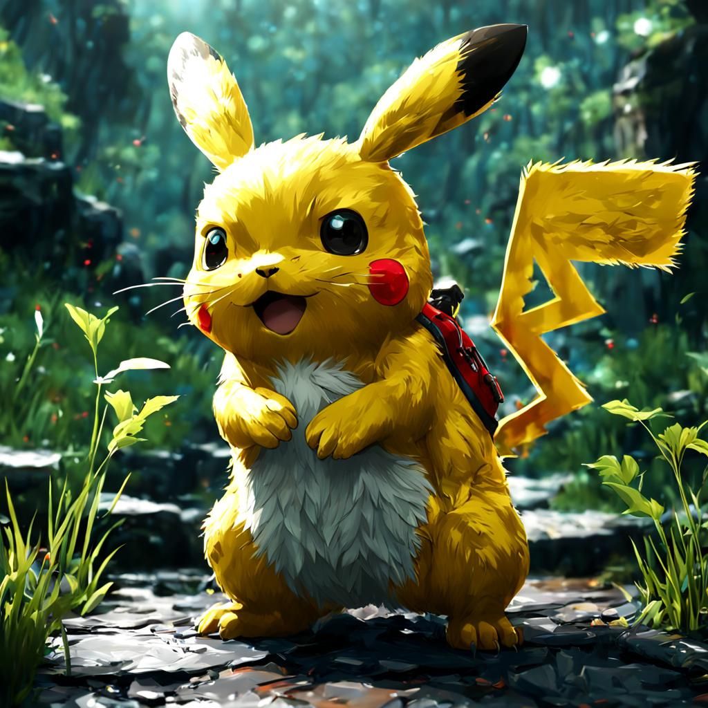 Detailed 3D Anime Pikachu Concept Art