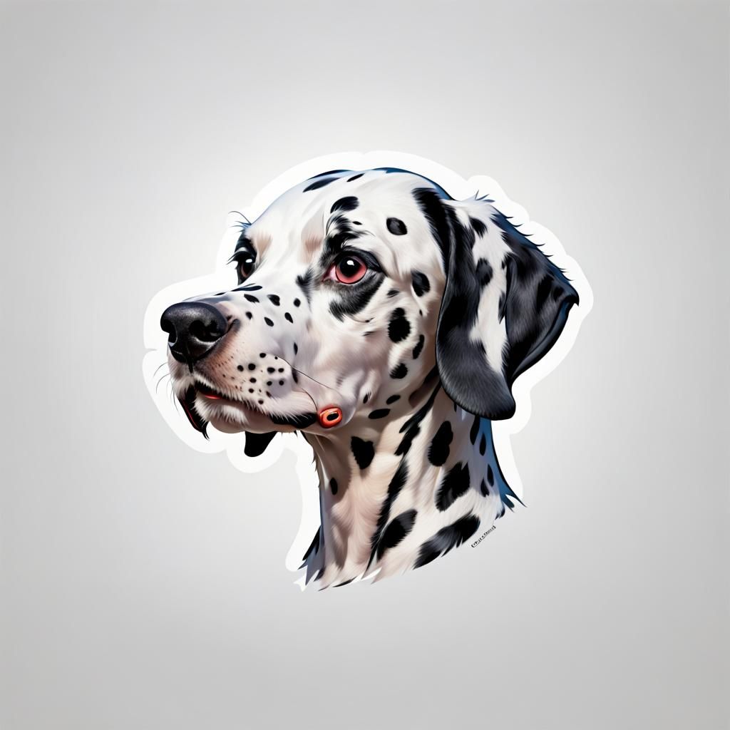 Dalmatian Dog Logo in Ultra Quality 64k