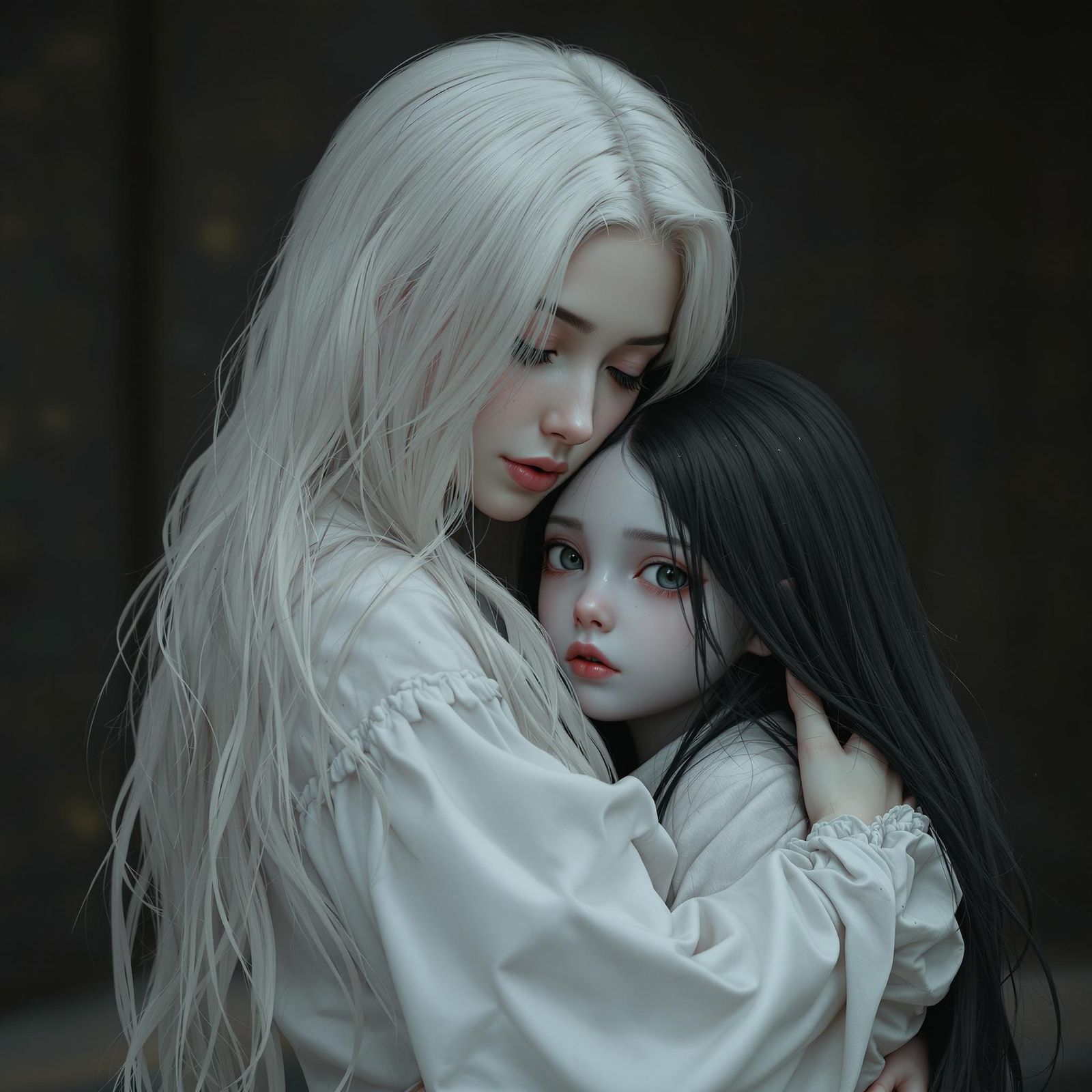 Heartbreaking Goodbye: Anime-Style Mother and Daughter