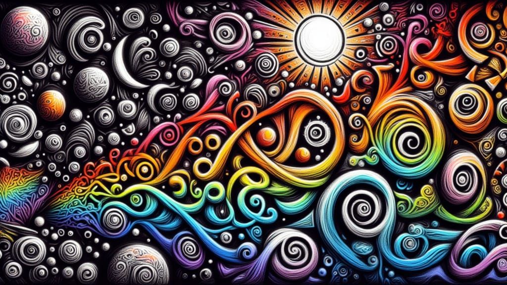 Abstract Colorful Passion: Vector Fractal Design