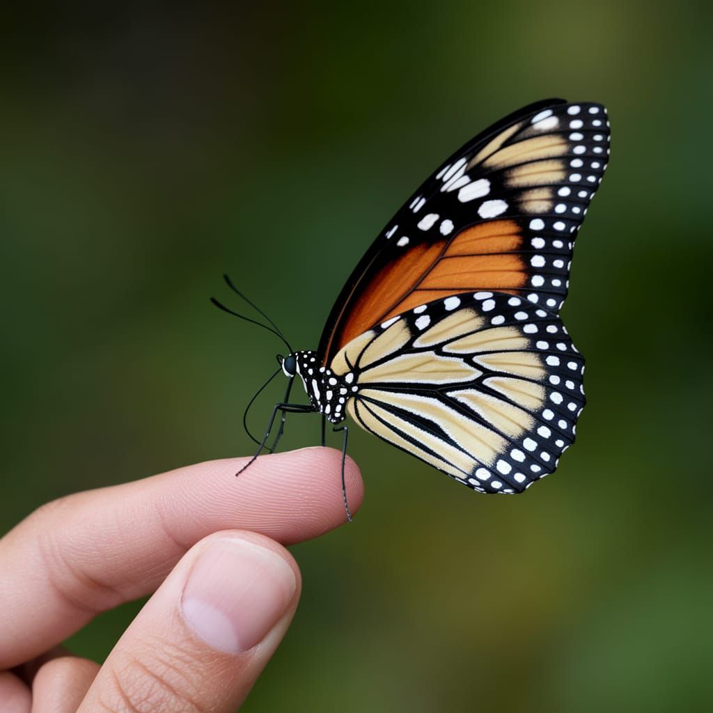 Delicate Butterfly Landing: A Moment of Connection