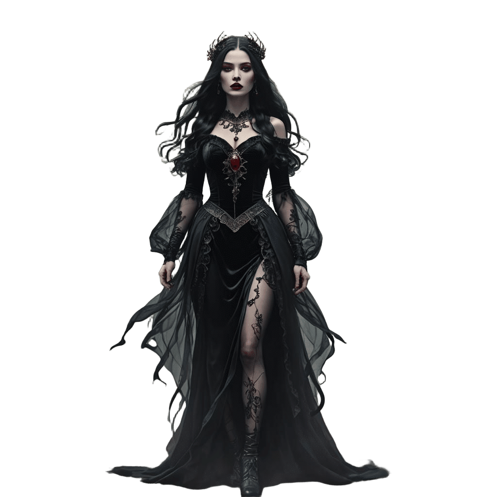 Ethereal Woman in Misty Woods, Dark Fantasy Art