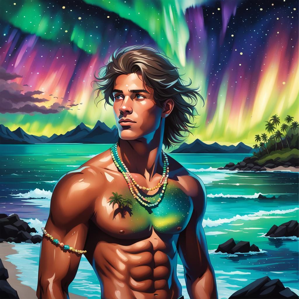 Teenager's Aurora Adventure on Tropical Island