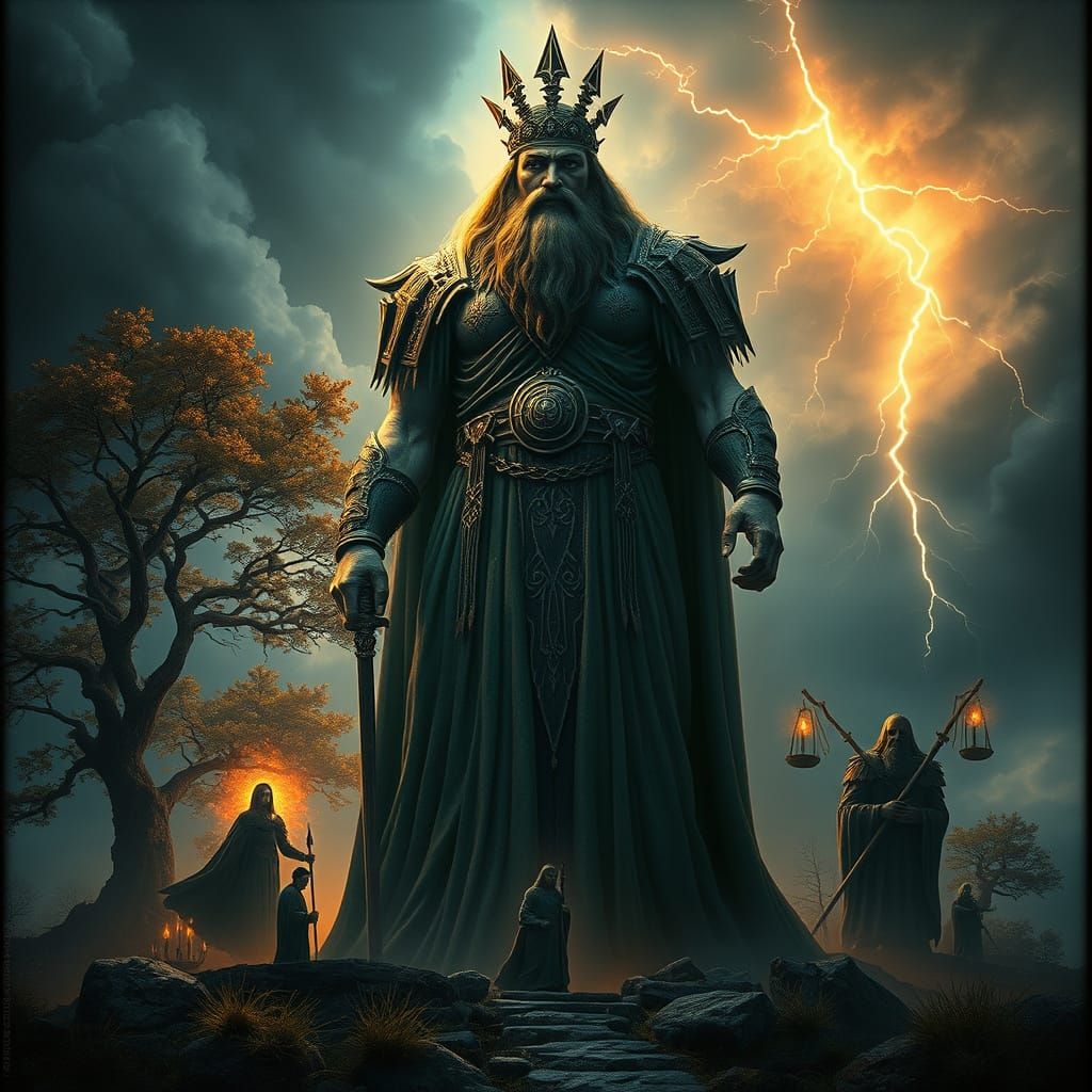 Baltic Mythology Figure Perkunas Embodies Justice and Protec...