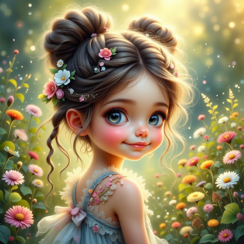 Enchanted Garden Playtime in Whimsical Fantasy Style