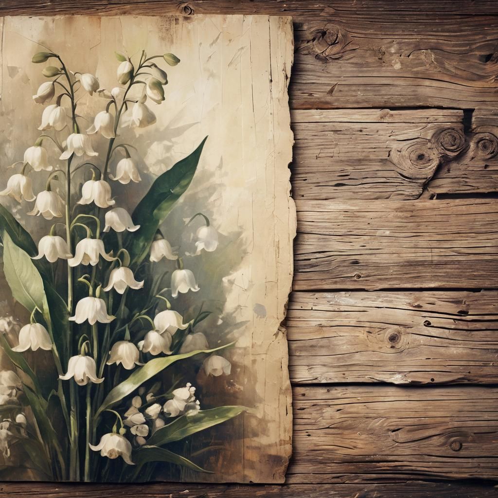 Bellflowers on Parchment: An Oil Painting in Impasto Style