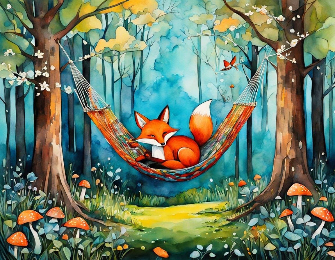 NightCafe QUEST: Animal Expressions Day 11 ~ RELAXED FOX #1