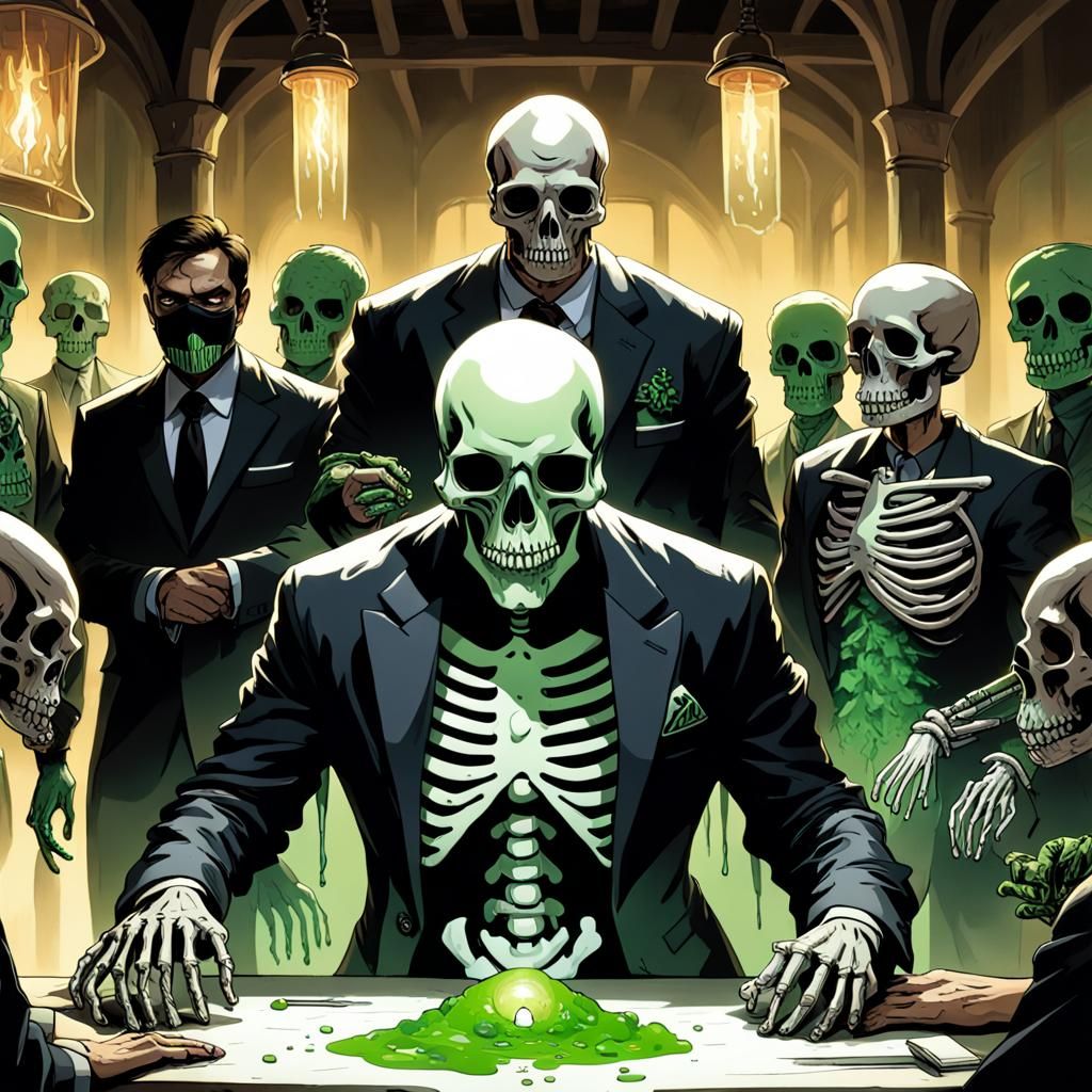 Skeleton Surgeon in Candlelit Dungeons and Dragons Scene