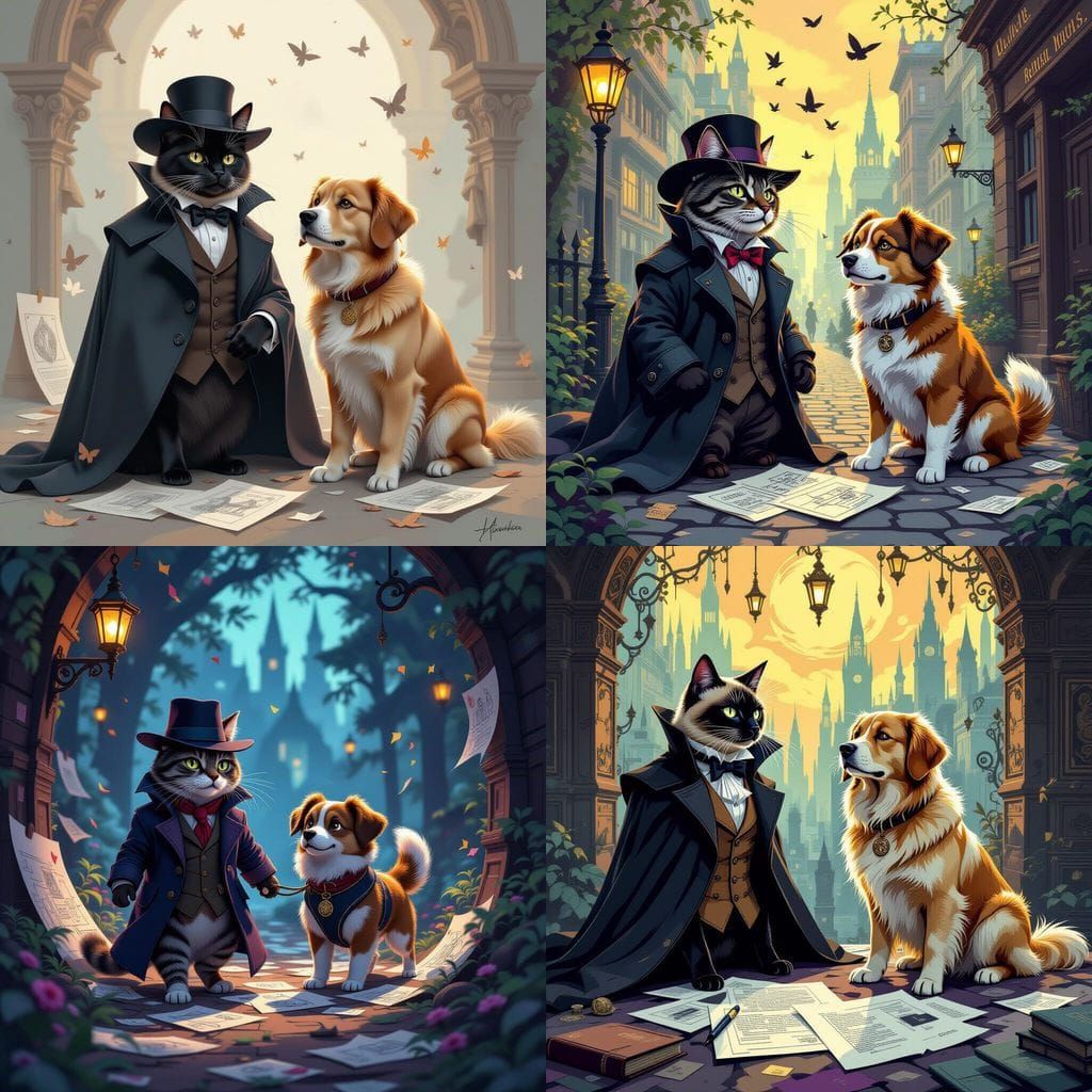 Cat & Dog as Holmes & Watson Explore World in Dark Fantasy A...