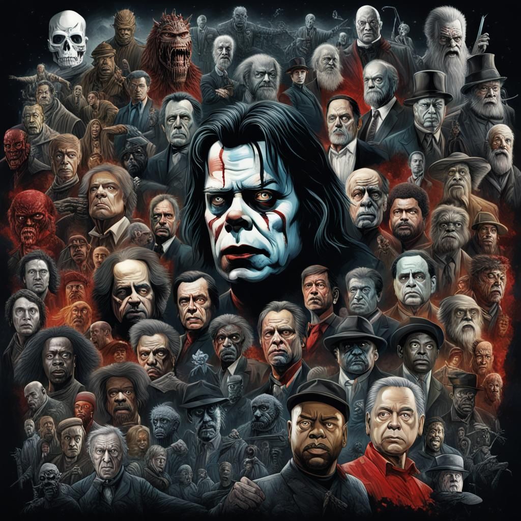 Stephen King Horror Collage in Doré Style