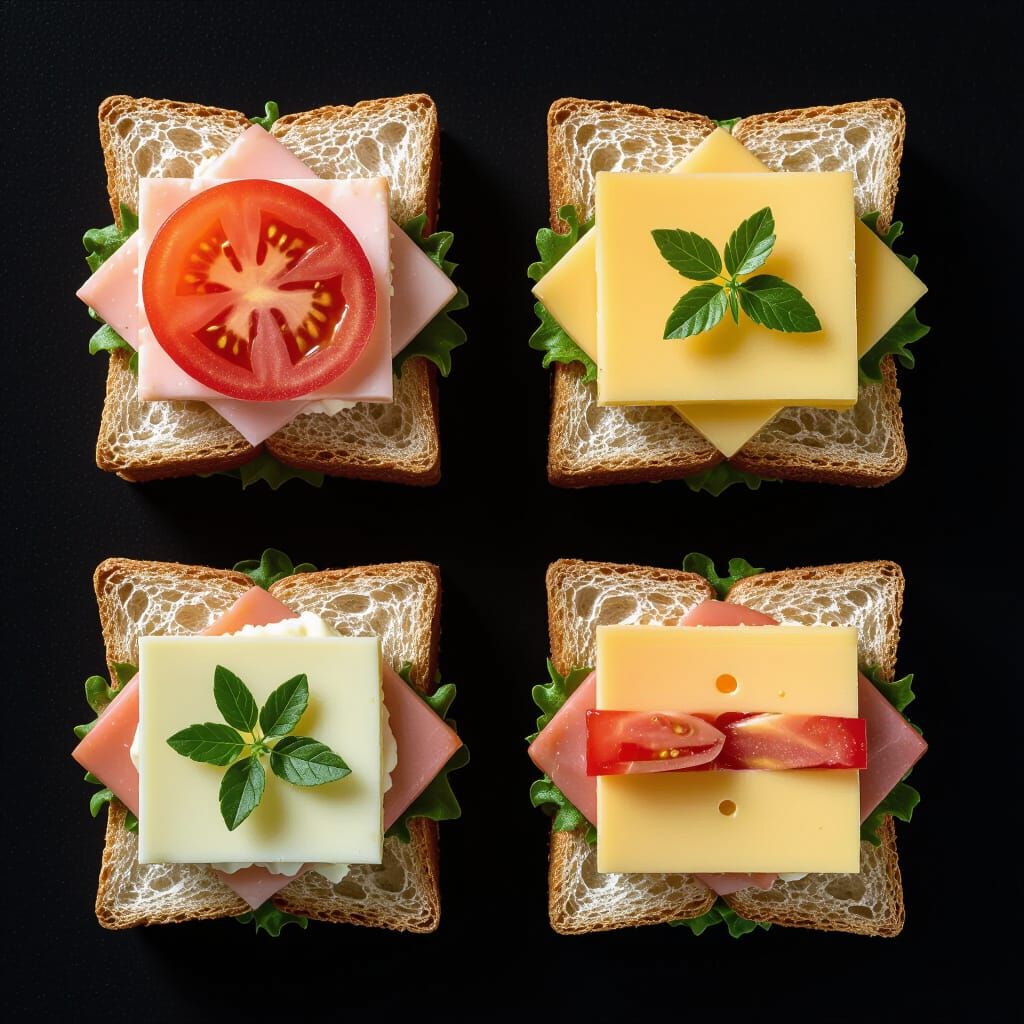 Assorted Mini Sandwiches in Photorealistic Still Life