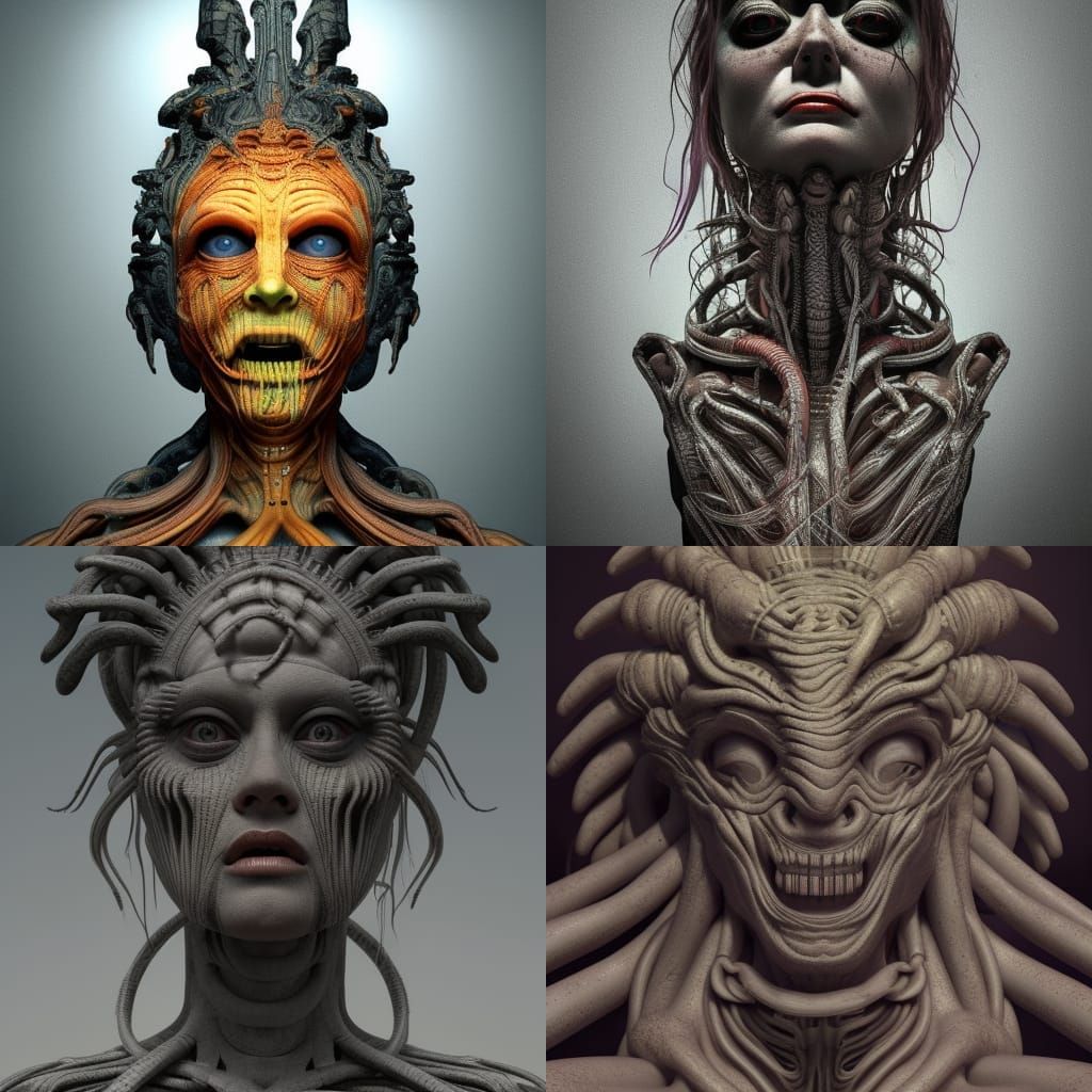 Gorgon Goddess in Hypermodern Digital Art