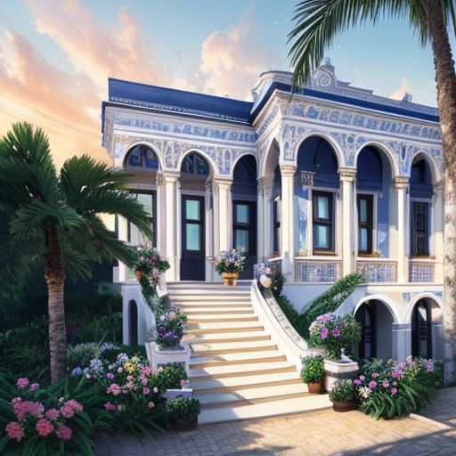 Luminous Shooting Star Decor in Whimsical Art Nouveau Garden