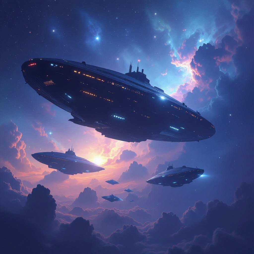 Massive Alien Spaceships at Galactic Edge