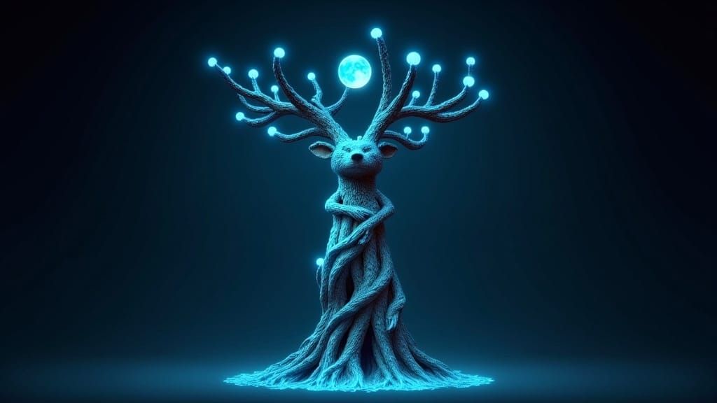 Mystical Jangseung Radiating Ethereal Aura as Digital Art