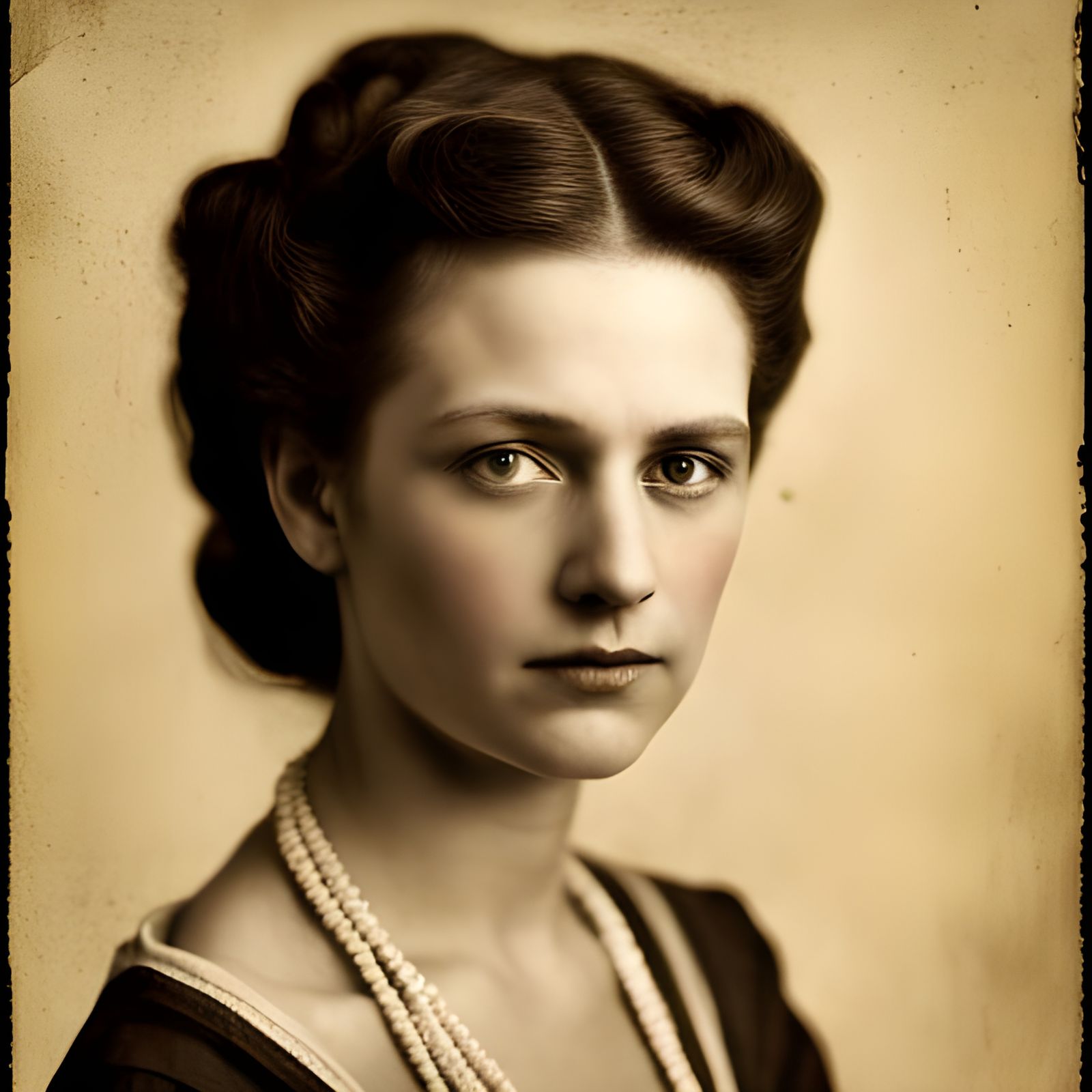 Saloon Girl Portrait in Sepia Tone, Vintage Style