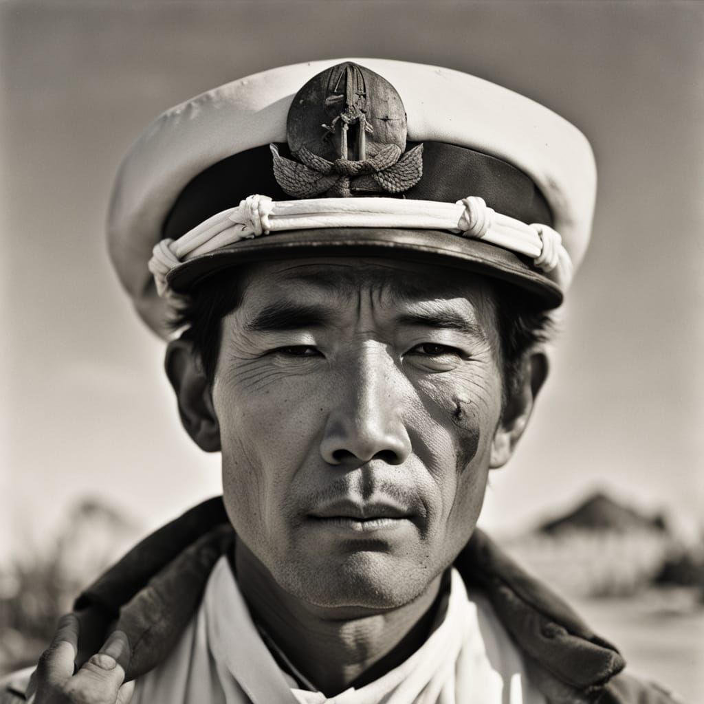 Desperate Sailor in Desert Photographic Portrait