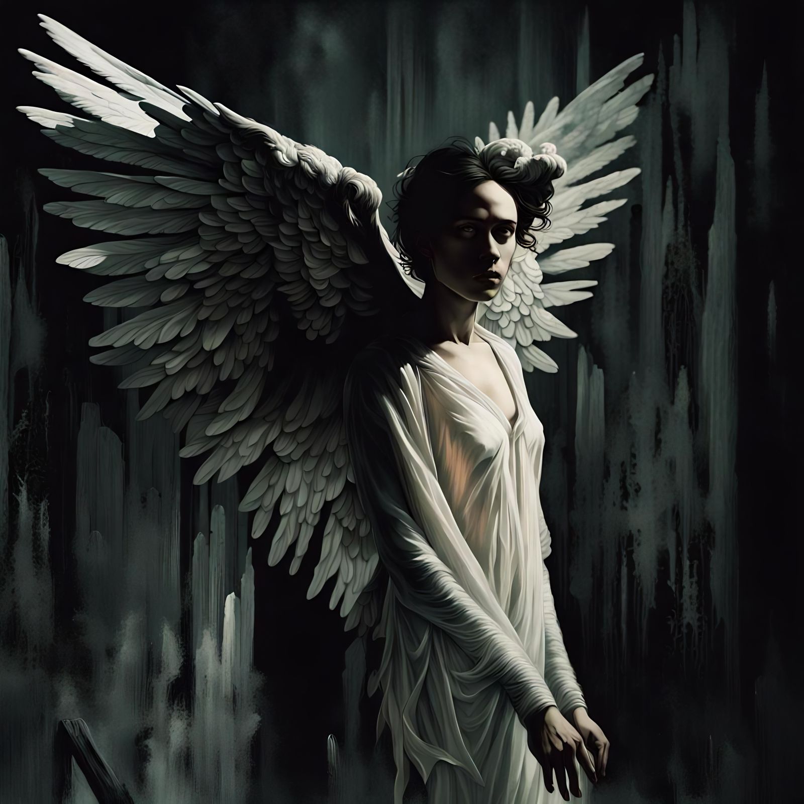 Demonic Angel Queen in Dark Space