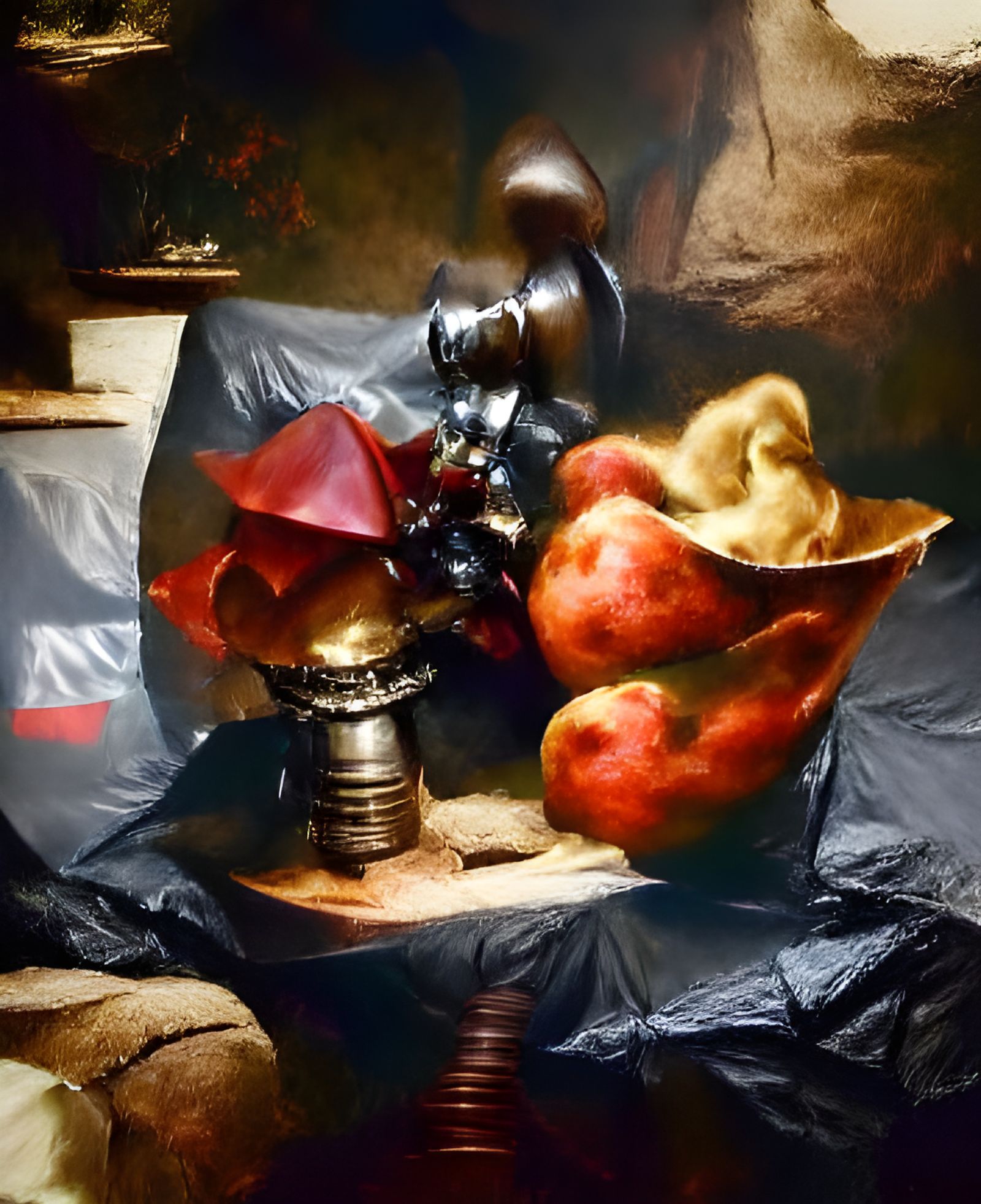 Red Apple in Dutch Renaissance Still Life
