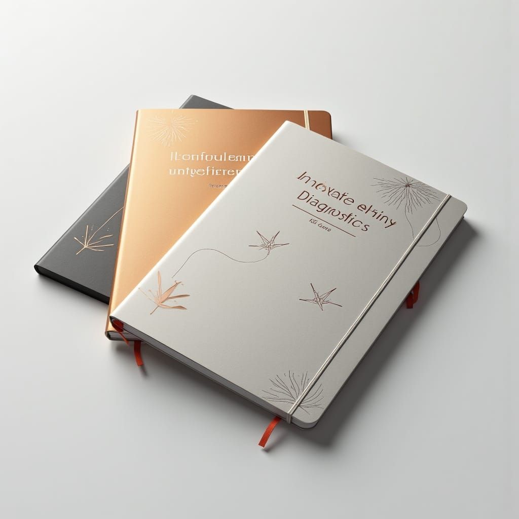 Elegant Notebook Design with Metallic Accents