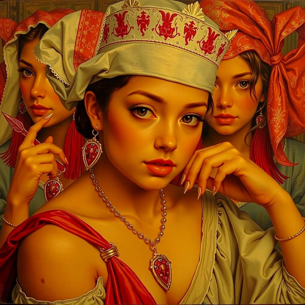 Abstract Swirling Red Forms