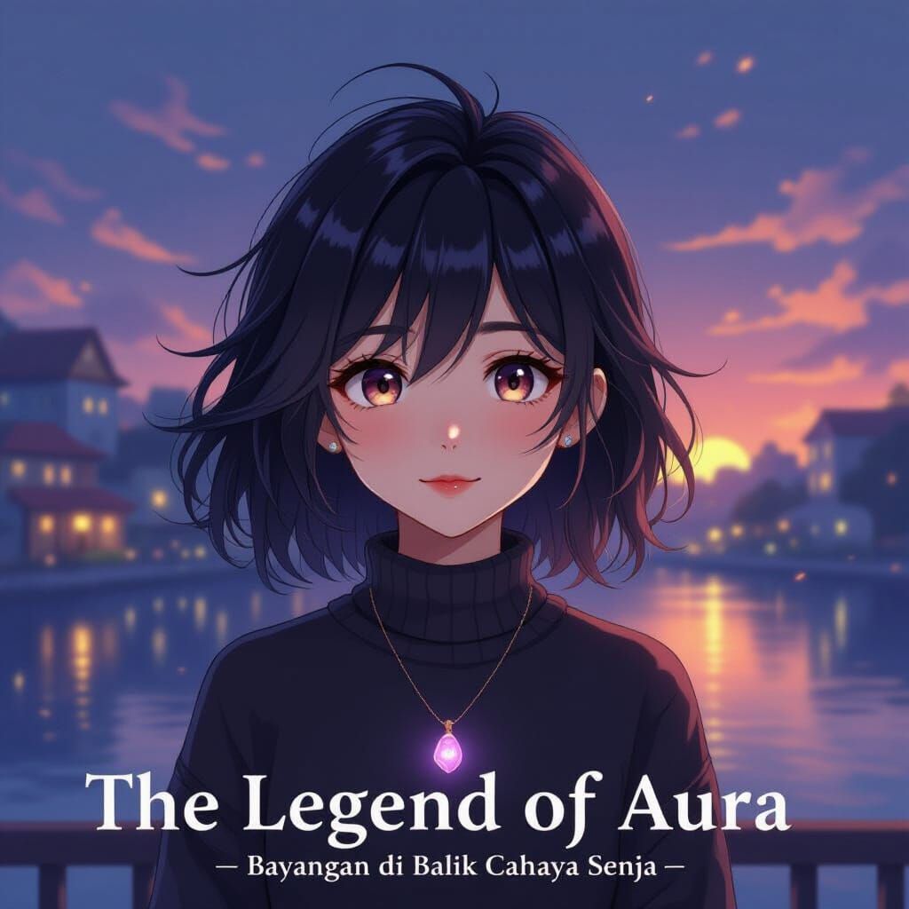 Anime Cover Art: Girl with Glowing Pendant in Cinematic Styl...