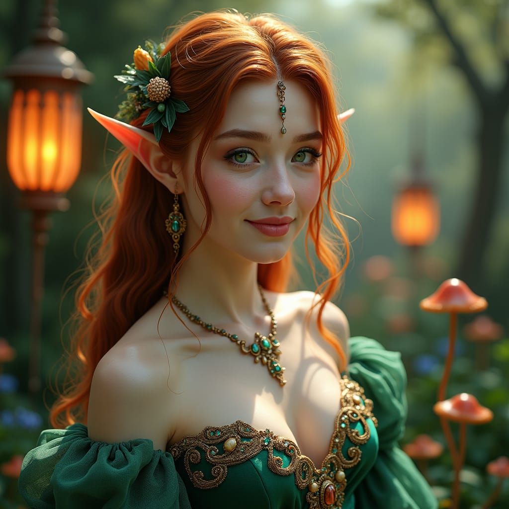 Elven Queen Portrait in Photorealistic Concept Art