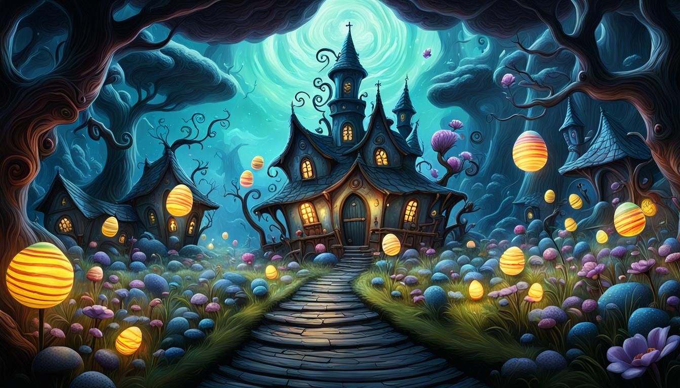 Dark Forest Easter Fantasy: Cinematic Painting