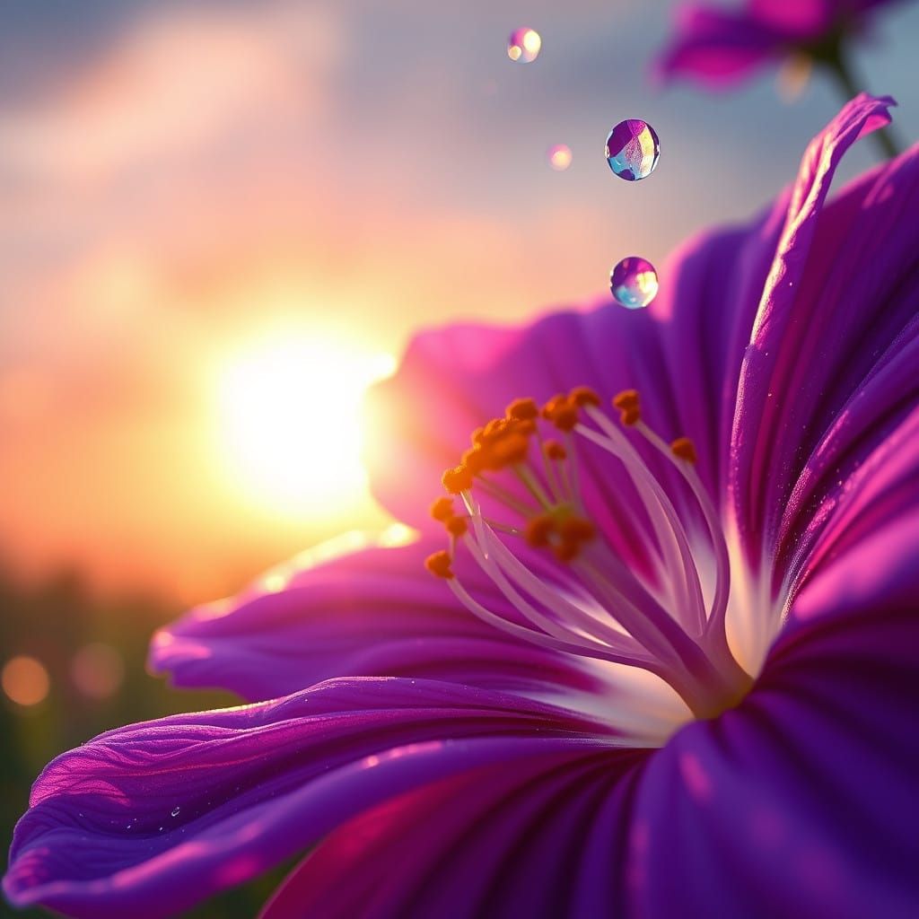 Vibrant Dawn Floral Bloom in Fantastical Detail