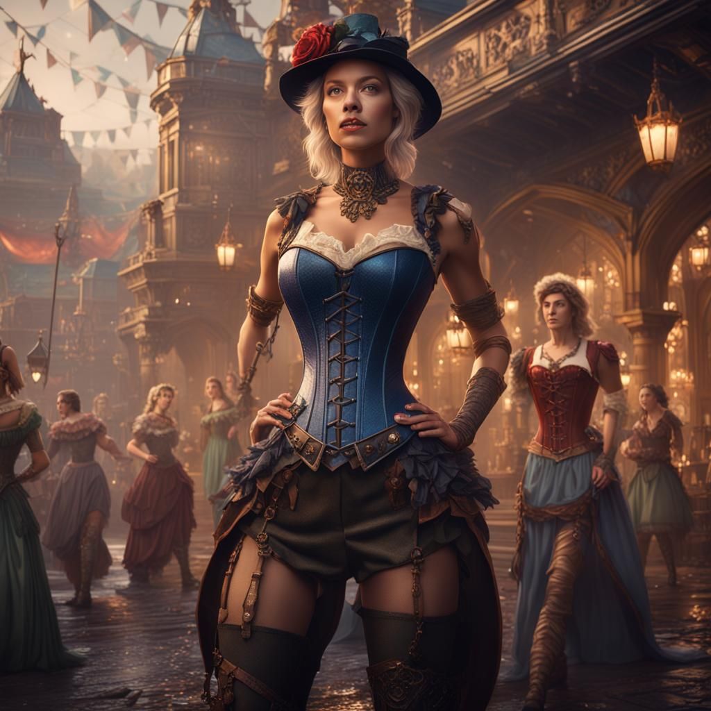 American and British Women: Detailed Digital Painting