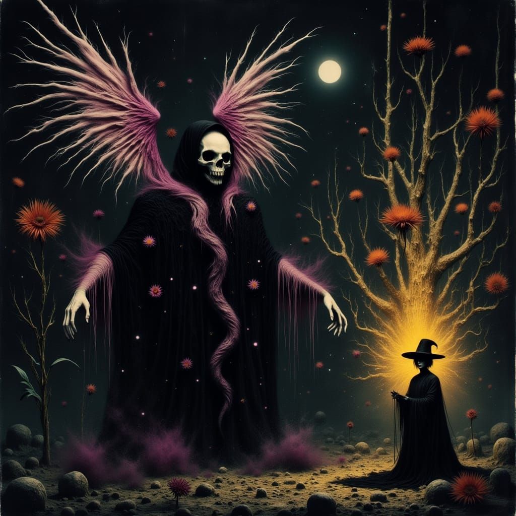 Dark Fantasy Summoning in Victorian Elegance