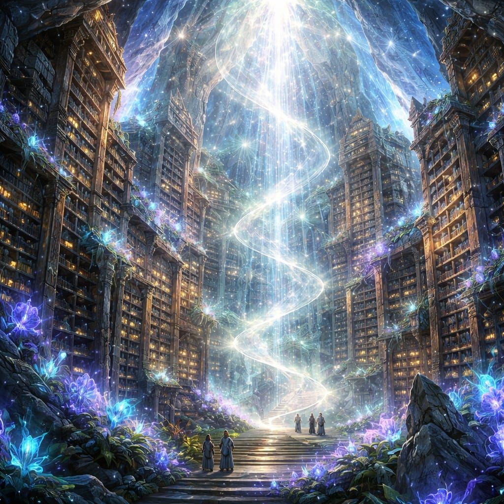 Crystal Mountain Library: Ancient Lore in High Fantasy Art