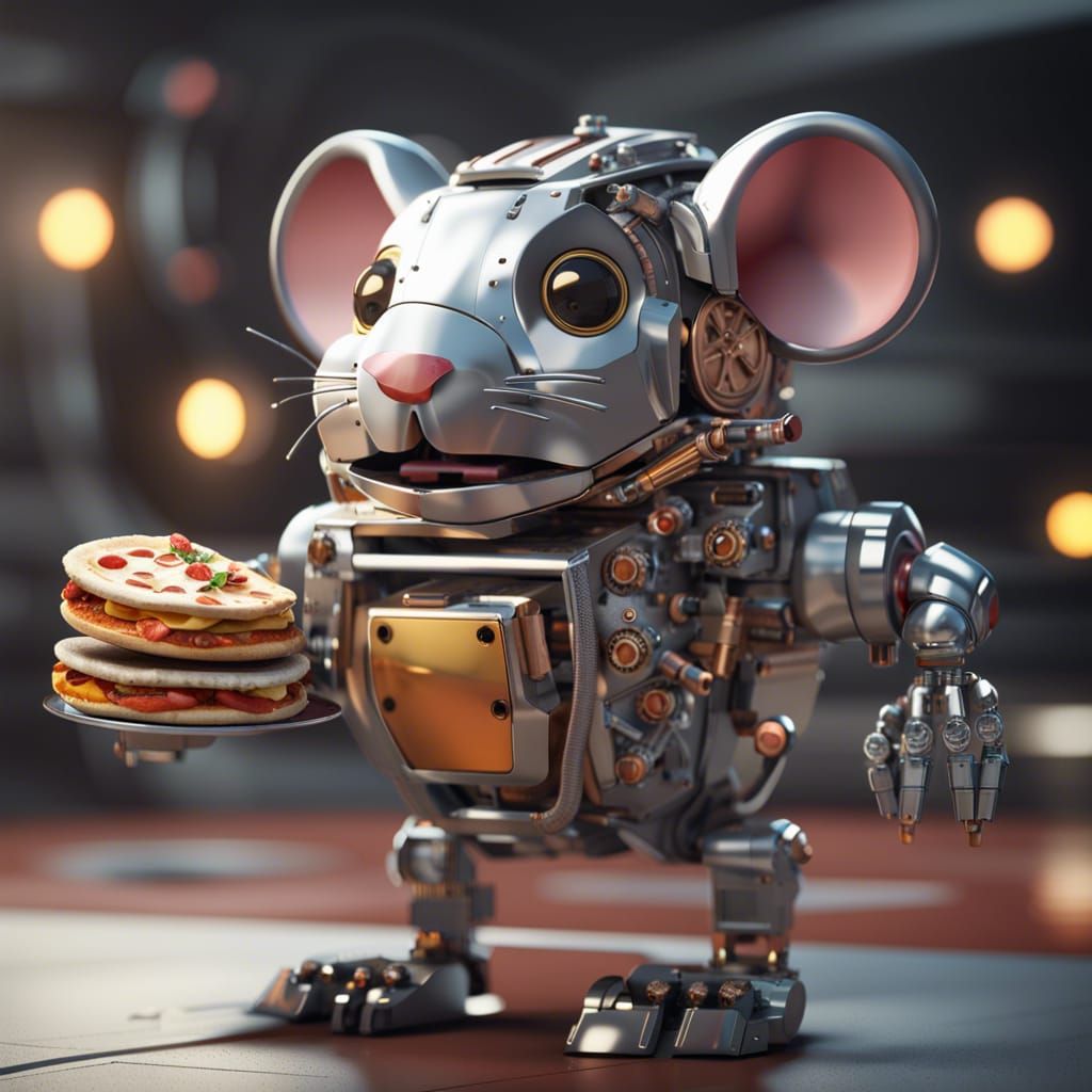 Futuristic Robot with Pizza Oven Chest