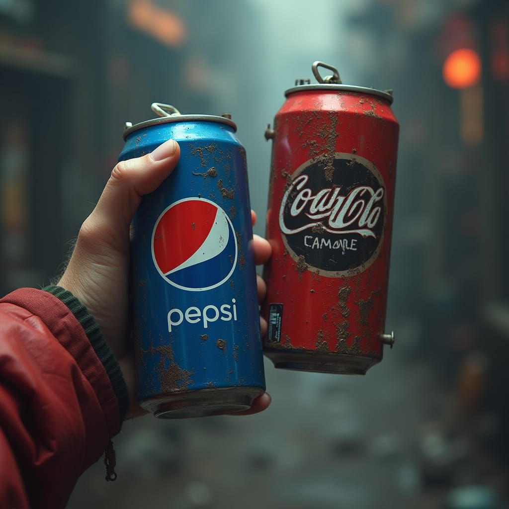 Pepsi and Coca Cola Cans as Futuristic Hidden Pumps