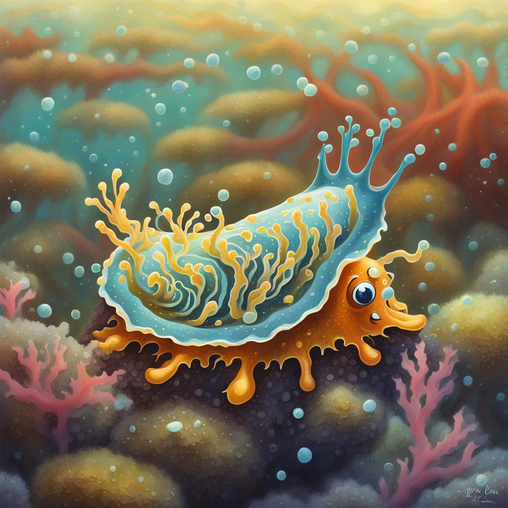 Colorful Sea Slug Illustration