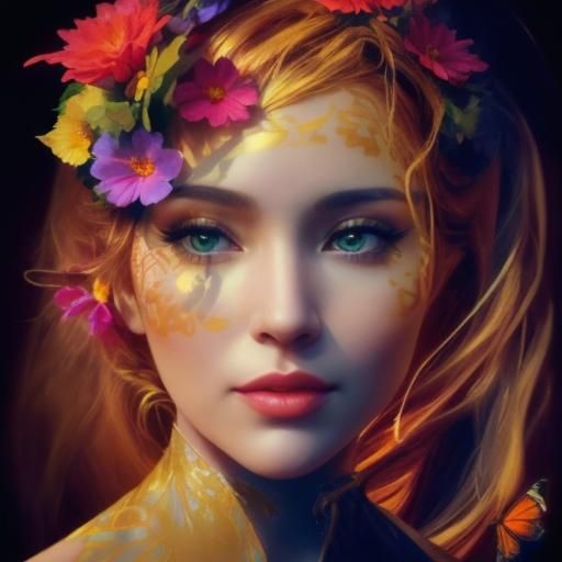 Hyperrealistic Woman in a Surreal Dreamscape